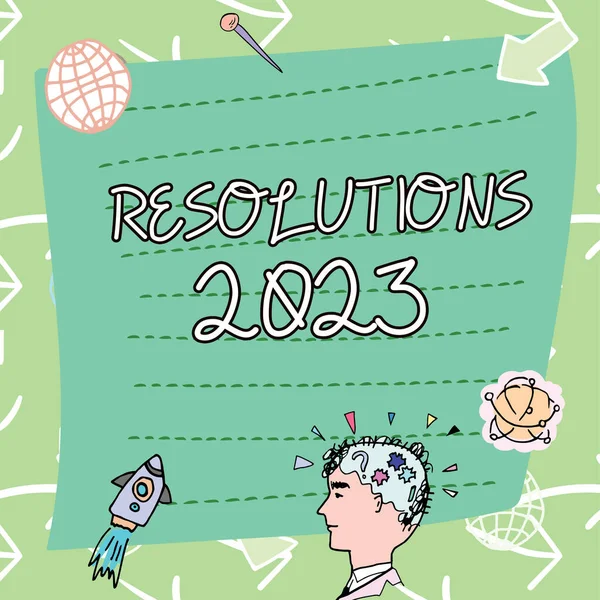 Écriture Textes Résolutions 2023 Business Concept List Things Wishes Fully — Photo