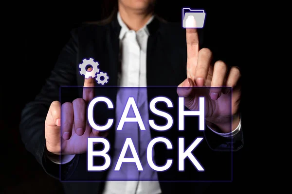 Tekst Pokazujący Inspirację Cash Back Biznes Koncepcja Zachęta Oferowana Nabywcom — Zdjęcie stockowe