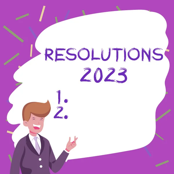 Inspiration Montrant Signe Résolutions 2023 Liste Des Idées Entreprise Des — Photo
