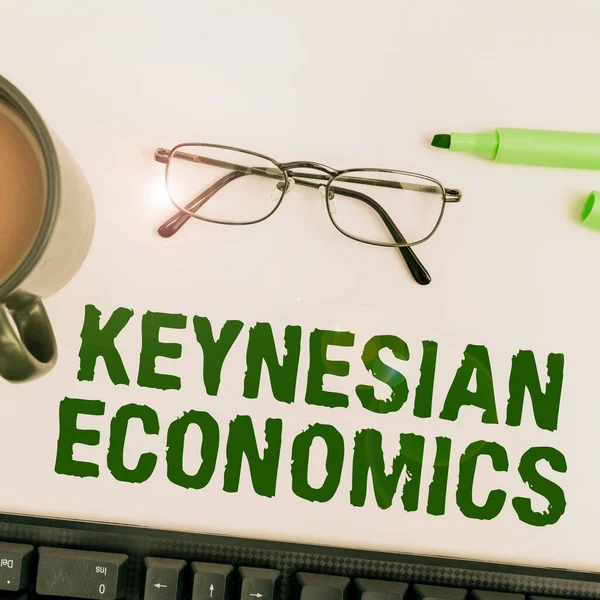 Signo Exibindo Economia Keynesiana Visão Geral Dos Negócios Programas Monetários — Fotografia de Stock