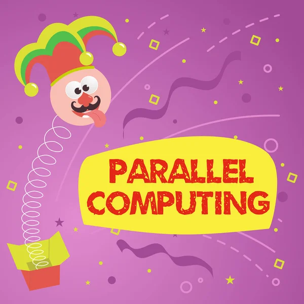Conceptual Caption Parallel Computing Word Written Simultánní Kalkulace Pomocí Softwaru — Stock fotografie
