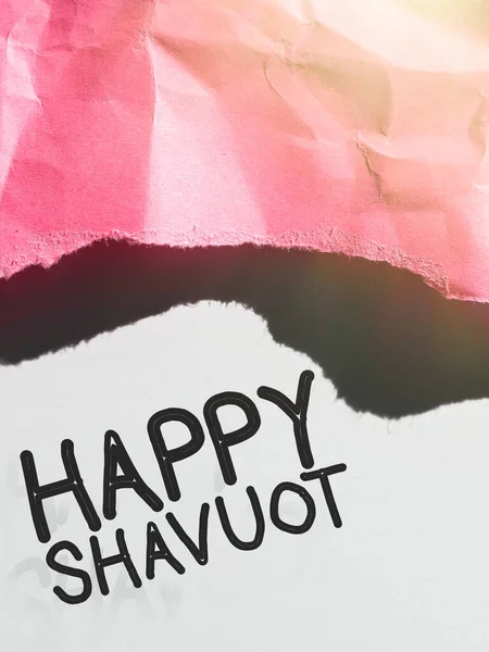Exhibición Conceptual Shavuot Feliz Acercamiento Del Negocio Fiesta Judía Que —  Fotos de Stock