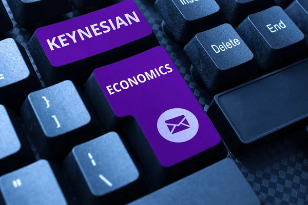 Escrevendo Exibindo Texto Keynesian Economics Visão Geral Dos Negócios Programas — Fotografia de Stock