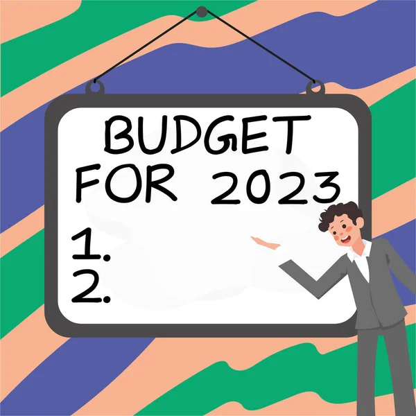 Текст Показує Натхнення Бюджет 2023 Року Концепція Означає Письмові Оцінки — стокове фото
