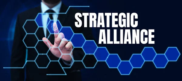 Assinar Exibindo Aliança Estratégica Ideia Negócio Vínculo Entre Estados Partidos — Fotografia de Stock