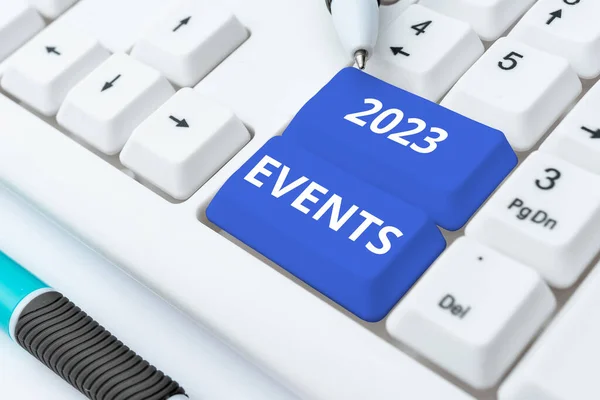 stock image Inspiration showing sign 2023 Events, Business concept New year celebrations schedule calendar important event planning