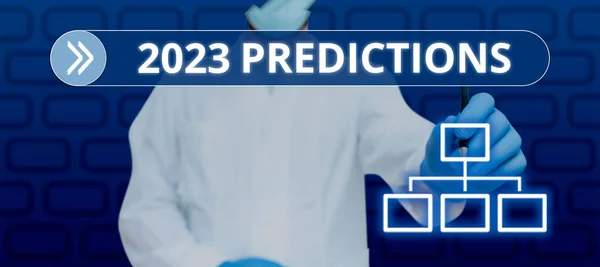 Konceptvisning 2023 Förutsägelser Ord För Lista Över Saker Känner Att — Stockfoto