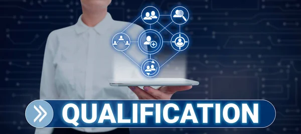 Квалификация Бизнес Подход Официальное Разрешение Сертификация Выполнения Конкретной Работы — стоковое фото