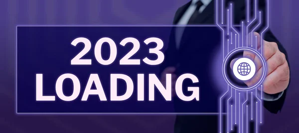 Tekstbijschrift 2023 Loading Internet Concept Advertising Het Komende Jaar Forecasting — Stockfoto