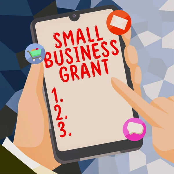 Koncepcyjny Wyświetlacz Small Business Grant Pomysł Biznes Indywidualną Firmę Znaną — Zdjęcie stockowe