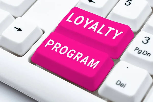 Loyalitätsprogramm Word Für Marketing Bemühungen Die Anreize Bieten Kunden Wiederholen — Stockfoto