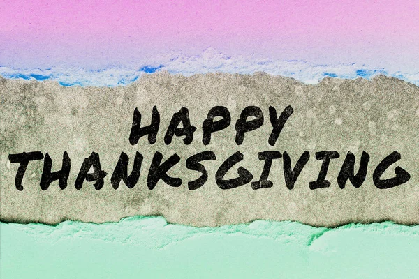 Textschild Mit Happy Thanksgiving Geschäftsübersicht Erntedankfest Nationaler Feiertag November — Stockfoto