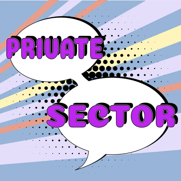 Bildunterschrift Darstellung Des Privaten Sektors Unternehmensübersicht Eines Teils Einer Wirtschaft — Stockfoto
