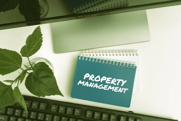 Handwriting Text Property Management Concept Meaning Overseeing Real Estate Preserved — Stock Photo, Image