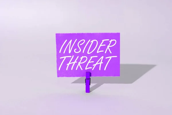 Podepsat Zobrazení Insider Threat Internet Concept Bezpečnostní Hrozba Která Pochází — Stock fotografie