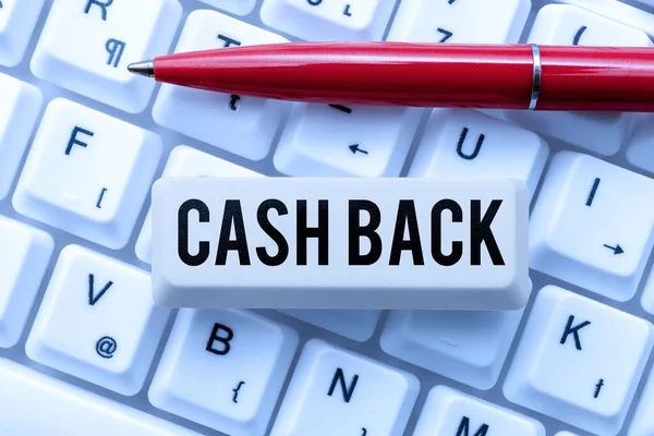 Cash Back Concept Anlamı Alıcılara Para Alacakları Bazı Ürünler Sunmaktır — Stok fotoğraf