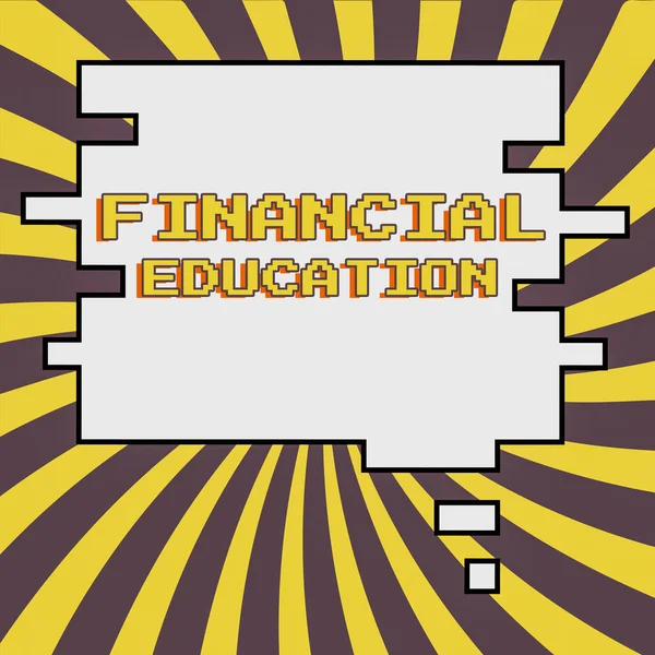 Finans Eğitimi Vitrini Finans Yatırım Gibi Parasal Alanları Anlayan Yerleri — Stok fotoğraf