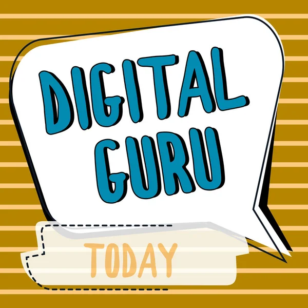 Writing Displaying Text Digital Guru Business Idea Teacher Intellectual Guide — Stock Photo, Image