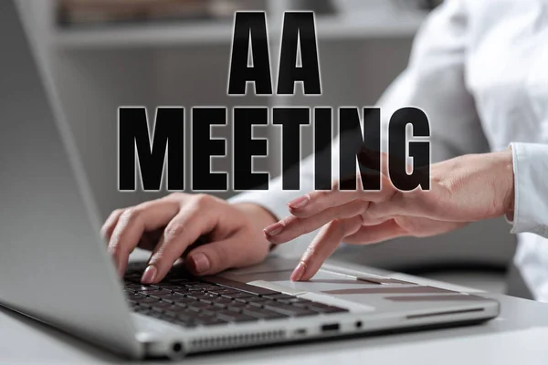 Escribir Mostrando Texto Reunión Visión General Negocios Reunión Personas Adictas — Foto de Stock