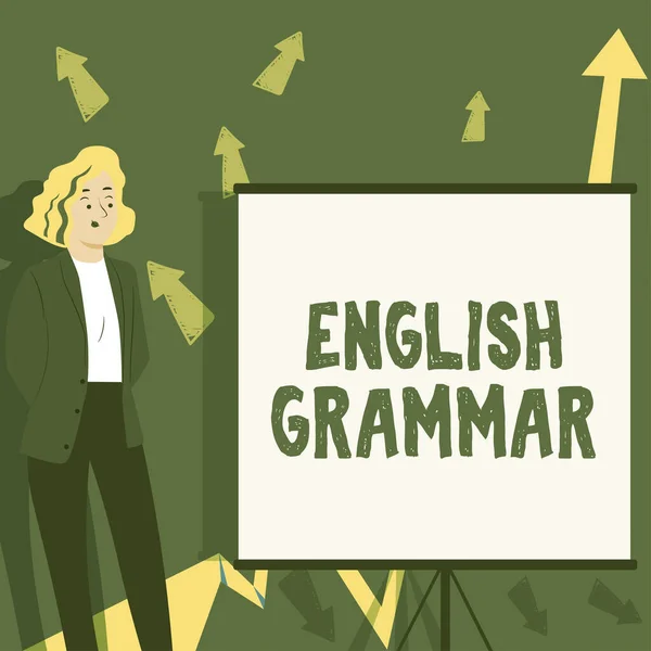 Text Der Inspiration Bietet Englische Grammatik Word Written Courses Decken — Stockfoto