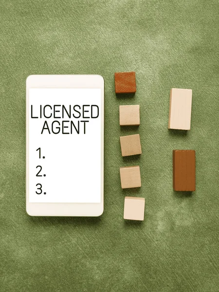 Концептуальная Подпись Licensed Agent Business Idea Authorized Accredited Seller Insurance — стоковое фото