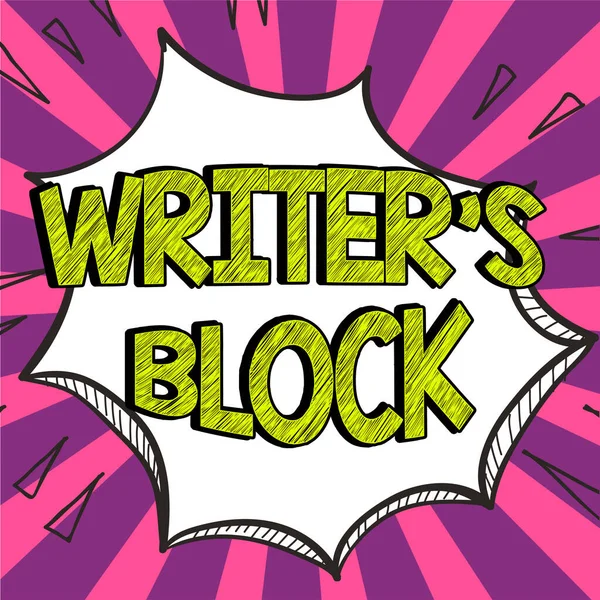 Wyświetlanie Koncepcyjne Writers Block Business Showcase Warunek Niemożności Myślenia Tym — Zdjęcie stockowe