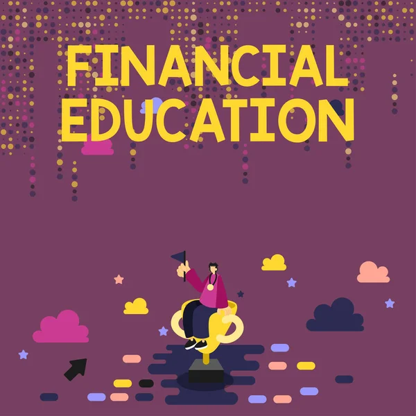 Yazısı Metni Finansal Eğitim Yaklaşımı Finans Yatırım Gibi Parasal Alanları — Stok fotoğraf