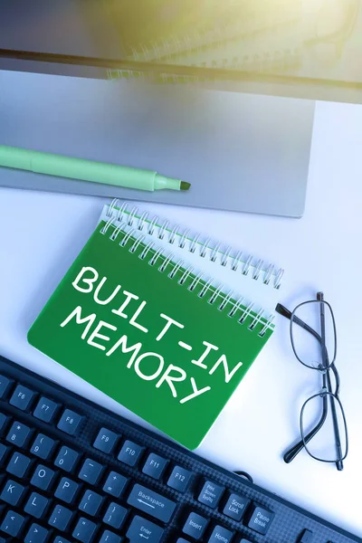Leyenda Texto Que Presenta Memoria Incorporada Palabra Para Dispositivo Característica — Foto de Stock