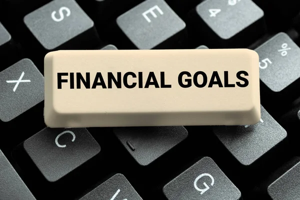 Text Sign Showing Financial Goals Word Targets Usually Driven Specific — Stock Photo, Image