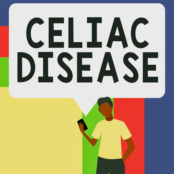 Inspiráció Mutatja Jelét Celiac Betegség Fogalmi Fotó Vékonybél Túlérzékeny Glutén — Stock Fotó