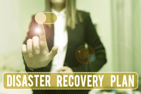 Sign Displaying Disaster Recovery Plan Business Showcase Having Backup Measures — Stock Photo, Image