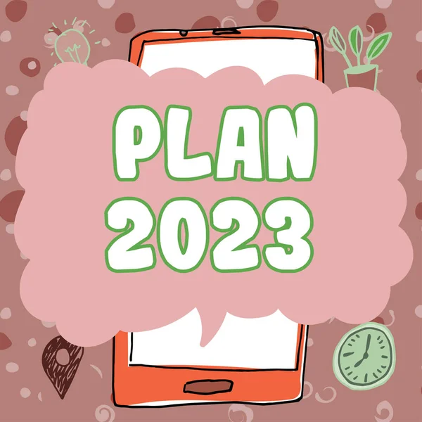 Handskrift Text Plan 2023 Affärsidé Detaljerat Förslag För Att Göra — Stockfoto