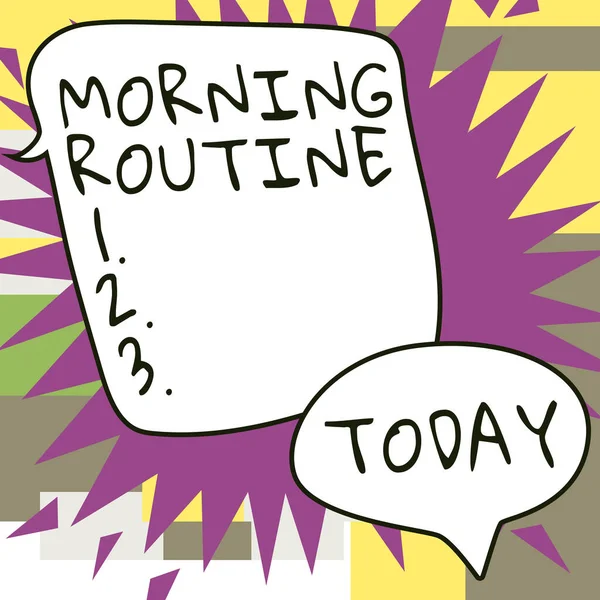 Texto Conceptual Morning Routine Word Escrito Iniciación Del Interés Del — Foto de Stock