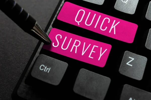 Text Caption Presented Quick Survey Concept Conduct Fast Check Condition — 스톡 사진
