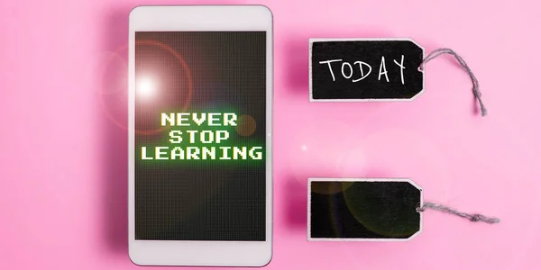 Kavramsal Ekran Öğrenmeyi Asla Durdurmayın Gösterisi Sınırlarınızı Geliştirmeye Güçlendirmeye Devam — Stok fotoğraf