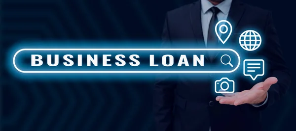 Tekst Pokazujący Inspirację Business Loan Business Approach Credit Mortgage Pomoc — Zdjęcie stockowe