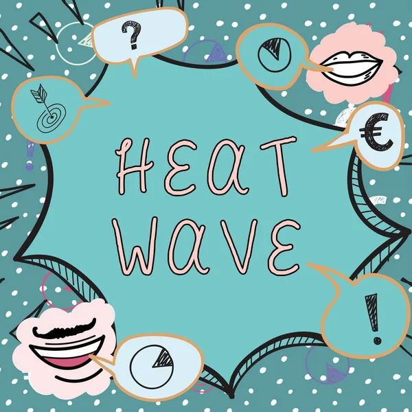 Ręczny Napis Heat Wave Przegląd Działalności Przez Dłuższy Okres Nadzwyczaj — Zdjęcie stockowe