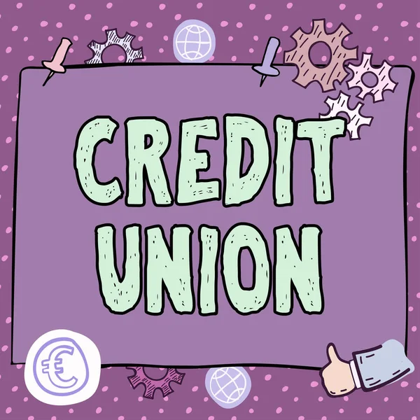 Konceptuální Zobrazení Credit Union Business Idea Družstevní Sdružení Které Poskytuje — Stock fotografie