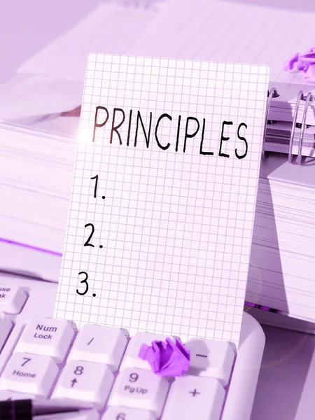 Conceptuele Weergave Principes Business Overview Fundamentele Waarheid Die Als Basis — Stockfoto