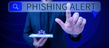 Phishing Alarm işareti gösteren ilhamlar, iş görüşmeleri hassas bilgi edinmek için yapılan hileli girişimlerin farkında