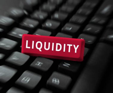 Metin başlığı Liquidity, Internet Concept Cash ve Bank Dengeli Piyasa Likiditesi Borsası