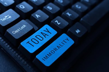 İlham verici ahlaksızlığı, iş ahlaksızlığı veya ahlaksızlığın durumunu veya kalitesini gösteren metin