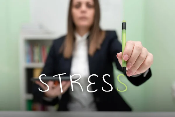 Znak Tekstowy Pokazujący Stres Koncepcja Oznacza Fizyczny Czynnik Chemiczny Lub — Zdjęcie stockowe