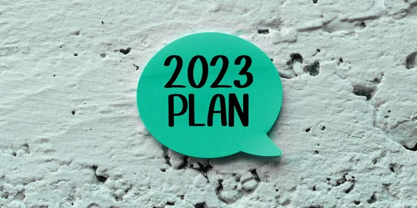 概念展示2023计划 文字设定你本年度或2023年的目标和计划 — 图库照片