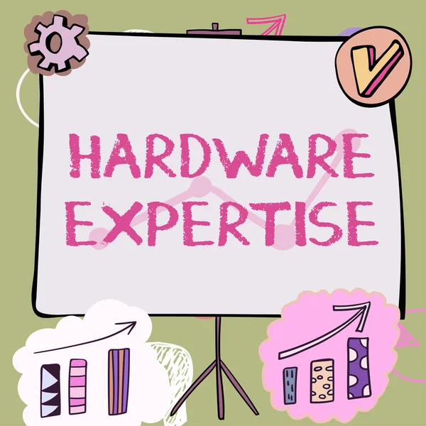 Handschrift Hardware Expertise Concept Betekent Machines Andere Fysieke Componenten Computer — Stockfoto
