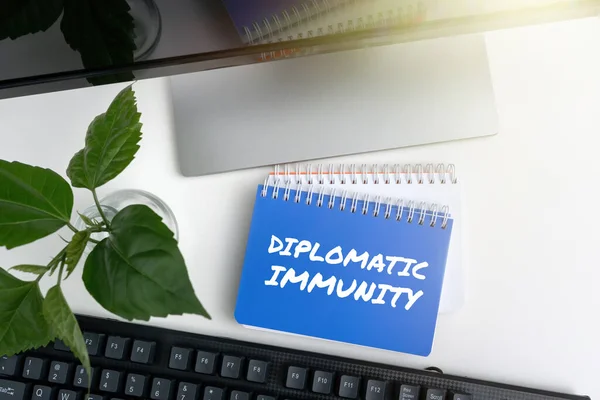 Conceptuele Weergave Diplomatieke Immuniteit Business Idee Recht Dat Buitenlandse Diplomaten — Stockfoto