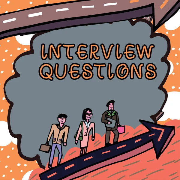 テキストの表示を書くインタビューの質問 インターネットの概念インタビュー中に質問やお問い合わせされる典型的なトピック — ストック写真