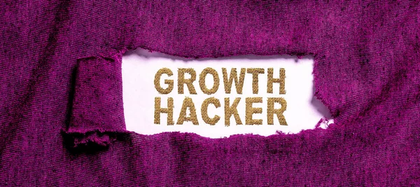 Sinal Escrita Mão Growth Hacker Conceito Negócio Geralmente Para Adquirir — Fotografia de Stock