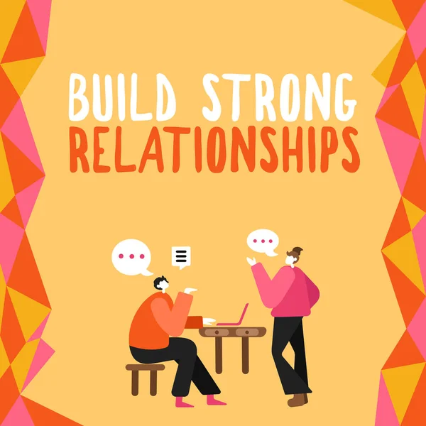 Konceptuální Displej Build Strong Relationships Obchodní Nápad Dobré Služby Pro — Stock fotografie