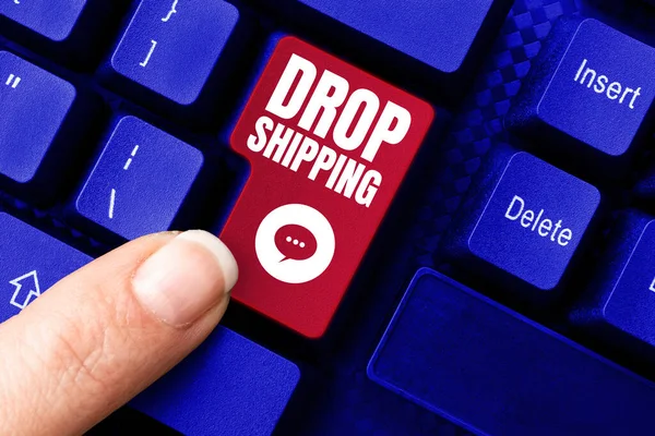 Conceptual Caption Drop Shipping Foto Conceptual Para Enviar Mercancías Fabricante — Foto de Stock